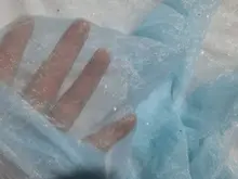 柔らかくて漂う質感の星空デザインのシャンタン生地【銀色のラメ付き・漢服用】