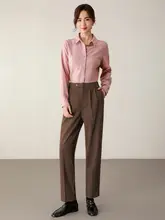 ウールパンツ レディース 厚手 ハイウエスト 着痩せ ストレート タバコパンツ 通勤 オフィスカジュアル きれいめ 上品 春秋