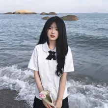 フレンチカラーの学生用白シャツ【夏用・短袖・スリムフィット・ユニフォーム】