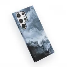 抽象雲霧アートスマートフォンケース【液体肌触り・ハードシェル・全包・マット仕上げ・超薄型】