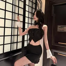 セクシーなストラップレスウサギコスチューム【ナイトクラブ・大人用・可愛いデザイン】（セットアップ対応）