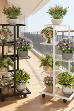 鉄製の多段花立て【リビング用・落地式・観葉植物や花鉢のディスプレイに最適】