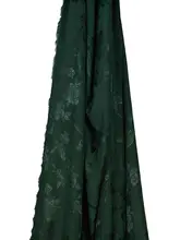 高級染織の無地ダークグリーンの刺繍入り生地【蝶恋花・レディース用】