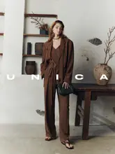 UNICA 軽量シワ加工サテンシルクスーツセット【取り外し可能なフロウリボン付き・オシャレ＆スタイル】