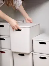 蓋付き プラスチック収納ボックス【防塵・キッチン用・手提げ・バスルームやお菓子収納に最適】