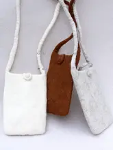 高級感あるシンプルな無地の携帯電話用バッグ【DIY羊毛フェルト・ショルダータイプ】