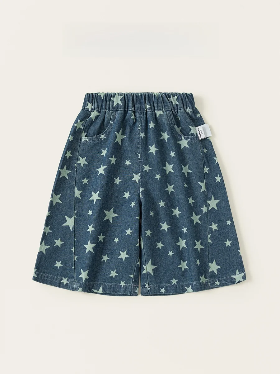 夏季リバイバルデザイン キッズ星柄デニムパンツの着こなしと使い方