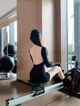 Byu run レディース 長袖美背一体型ヨガウェア【ショートパンツ・パッド付き・フィットネス用】