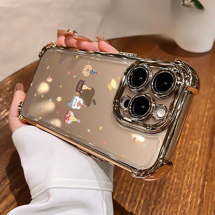 iPhone 16 Pro Max用クリアケース【全包タイプ・耐衝撃・厚さ5mm・カートゥーンデザイン】