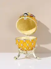 ロシア風 エナメル彩の小さな蜜蜂ジュエリーボックス【インテリア飾り・かわいいギフト】