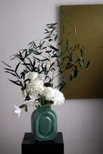 高級感漂う竹の風合い！フェイクフラワー花束【リビング用・装飾用・花瓶付き】