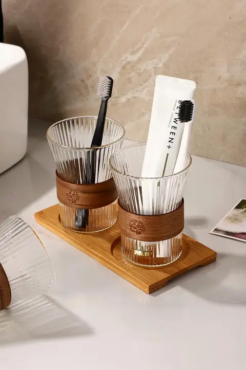 カップ型洗面器 透明歯ブラシセット【カップ・収納ボックス付き・家庭用】