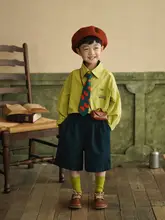 子供用カートゥーン風パンプキンカラーのボウタイ付きシャツ【男の子用・演出用・おしゃれ小物】