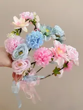 花冠風ヘアバンド【夏用・網状リボン・気品あるデザイン】