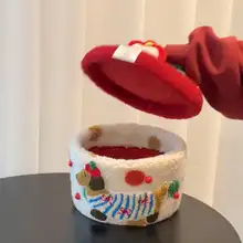 可愛いラブラドール風の収納バスケット【ふた付き・化粧品・お菓子入れ・藤製】