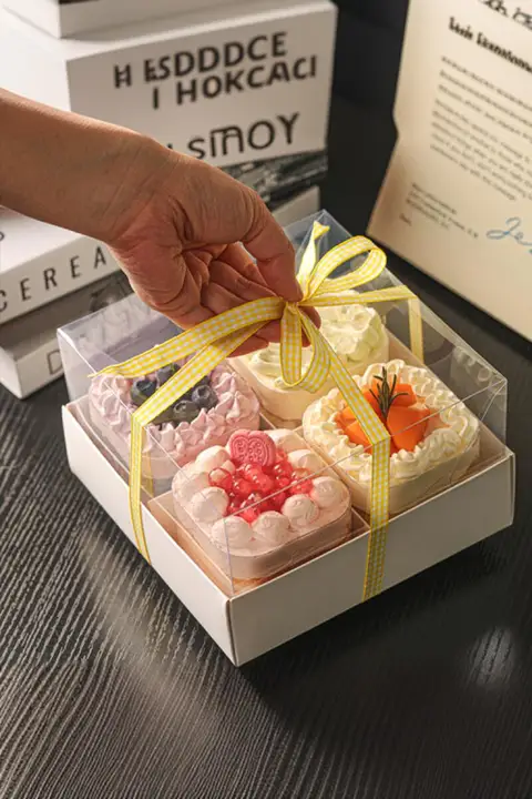 春のお出かけに最適！四つに仕切られたピクニックボックス【お菓子・デザート・ケーキ用】