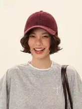 ベースボールキャップ レディース つば広 レッド 紫外線対策 小顔効果 日よけ ソフトタイプ