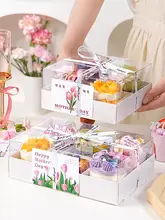 ケーキピック メッセージカード チューリップ柄 母の日 手作りケーキ お菓子作り プレゼント ギフト