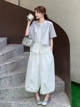 感漂う夏のコーディネート【デザイン性のある接ぎ合わせトップス・ワイドパンツ】（セットアップ対応）