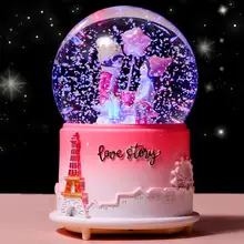 天鹅のプリンセス 水晶玉音楽ボックス【可愛い妖精デザイン・雪の舞うインテリア】