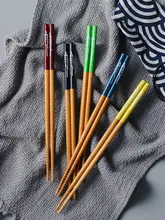 天然竹製カラフルな個人用箸【防滑・防カビ・高温耐性】（セットアップ対応）