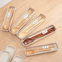 箸 スプーン 社会人 一人用 ポータブル 木製 食器 二点セット
