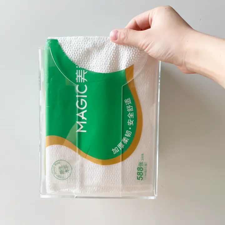 便利な壁掛けトイレットペーパー収納ボックス【穴あけ不要・デコラティブデザイン】