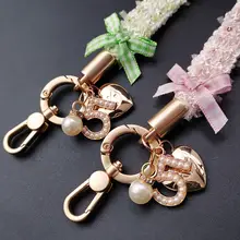 長紐スマホホルダー【蝶結び・レースフリル・アウトドア用・防止機能付き】