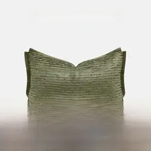シンプルで高級感のあるソファ用クッション【グリーン・ベッド用腰枕・インテリア用】