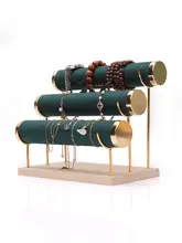 シンプルなジュエリーブレスレットスタンド【ゴールド・三段・ディスプレイ用】（セットアップ対応）