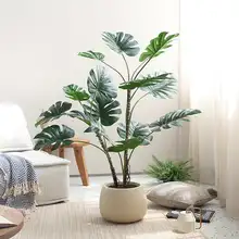 高級フェイクグリーンプラント モンステラの鉢植え【リビングソファサイド用・インテリア装飾】