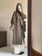 高級感あふれる韓国風トレンチコート【女性用・ミディアム丈】