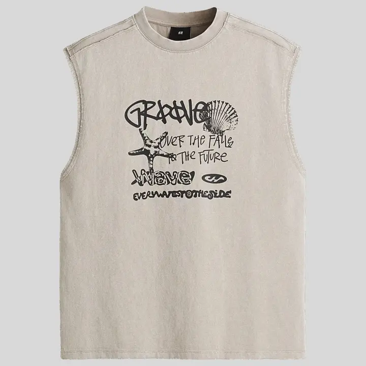 夏用 メンズプリントタンクトップ【ゆったりフィット・カジュアルデザイン】