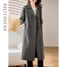 紅羽堂 レディーストレンチコート【中長丈・春秋用・膝下丈・ファッションアウター】