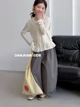 春夏用 女の子向け可愛いベスト付きトップス＆パンツ【子供用・軽やか・カジュアル】（セットアップ対応）