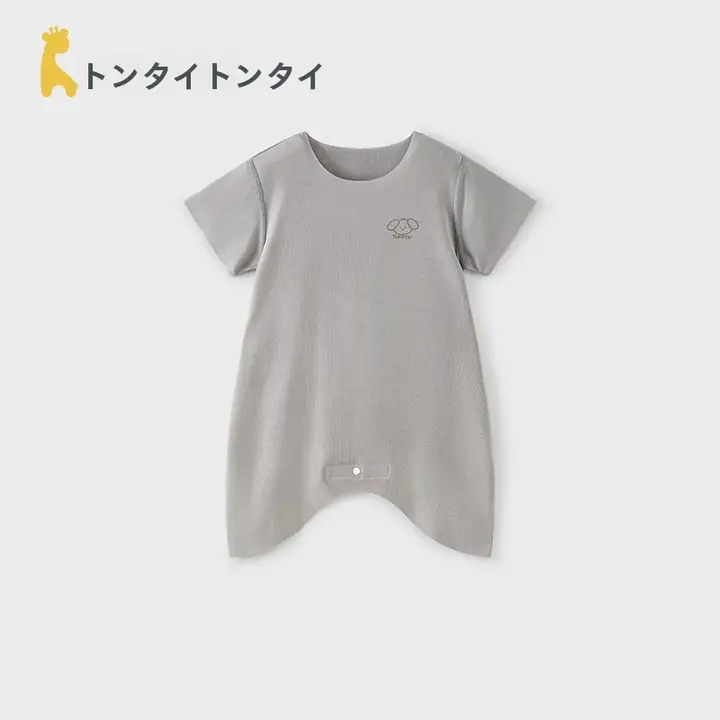 ベビー短袖スリープガウン【夏用・薄手・男女兼用・無痕デザイン】