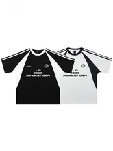 ジャングルトラデザインのビッグシルエットTシャツ【アメリカンスタイル・スリーブ切替・コットン素材】