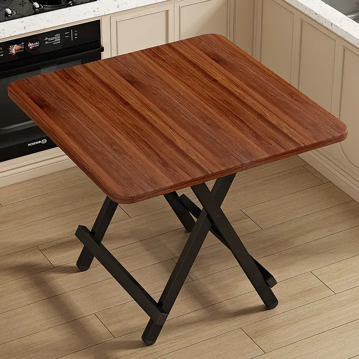 折りたたみテーブル 家庭用 ダイニングテーブル コンパクトタイプ 小型住居 寮用 四角形テーブル