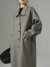 上質なダブルフェイスカシミヤコート【ロング丈・テーラーカラー・シングルボタン】