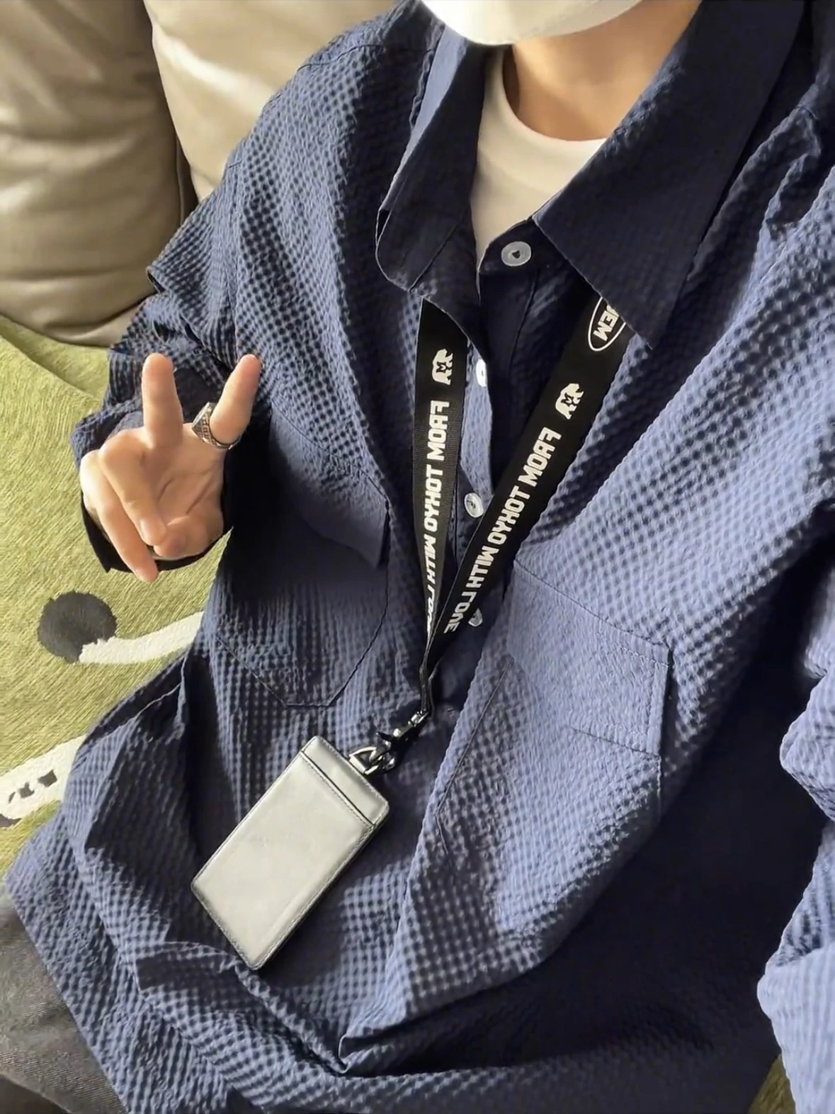 泡泡沙肌理感の男士用カジュアルシャツ【シンプルでゆったり・春季向け・無地】