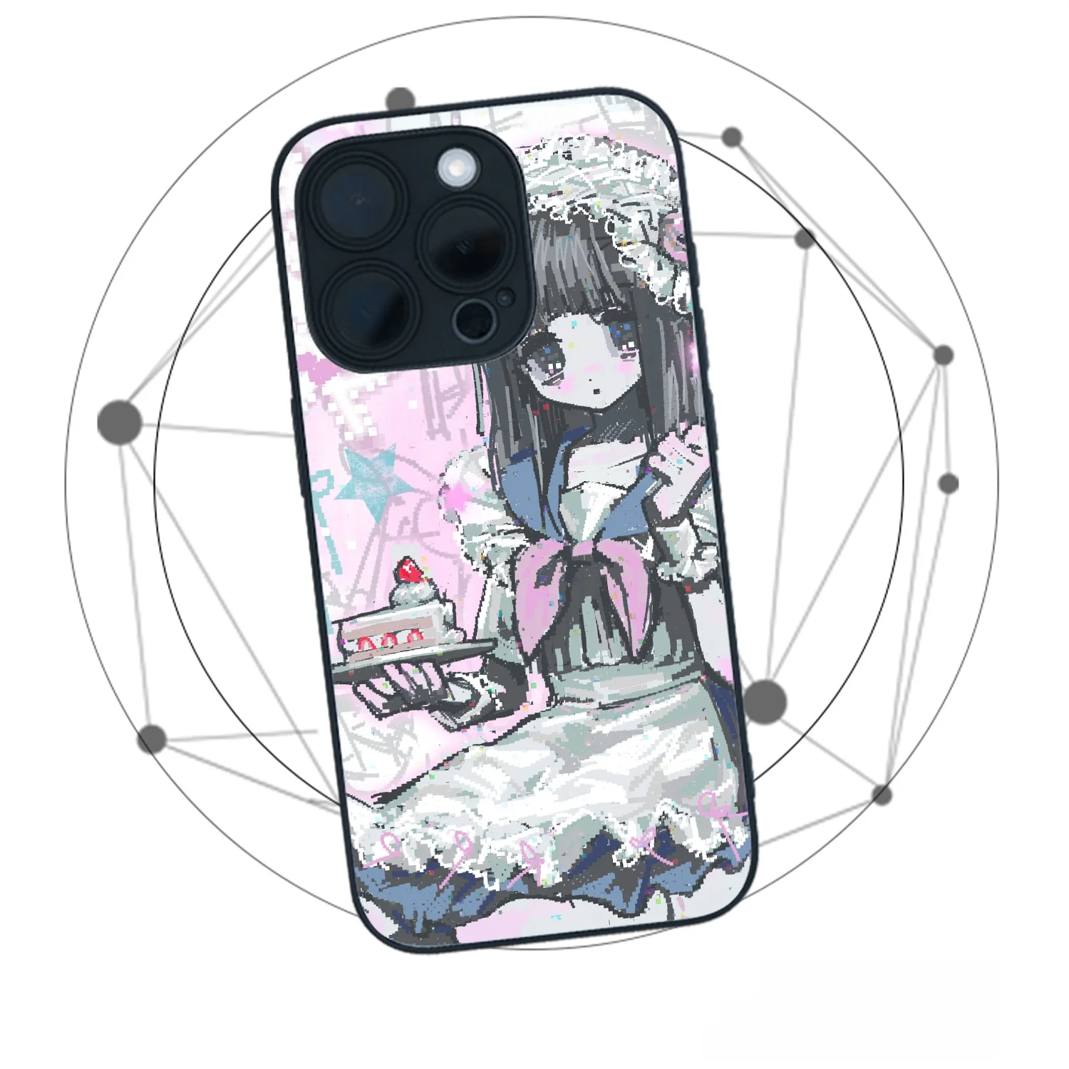 スマホケース iPhone 14 Pro 15 Pro 16 Pro ポップイラストかわいい 軽奢デザイン