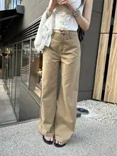 細斜紋デニムブレンドストレートパンツ【フィット・ウエスト周りが気にならない・女性用】
