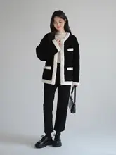 仿羊羔毛の大きいサイズ女性用コート【冬用・厚手・暖かい】