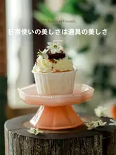 ケーキスタンド 脚付き ガラス 丸型 デザートプレート スイーツ ディスプレイ 上品 無地 アクセサリー収納