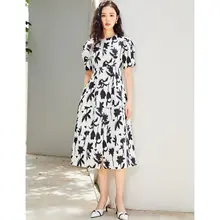 秋季用 カラーブロックデザインのスリムフィットラウンドネックワンピース【スリット入り・女性用】