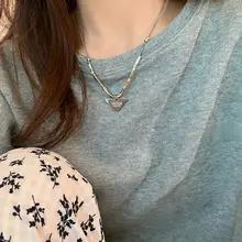 トライアングルデザインのニットネックレス【レディス・秋冬・ストリートスタイル】