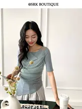 華やかな印象のオフショルダー網目デザインミニトッパー【タイトフィット・女性用】