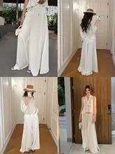 春夏用天絲製パンツ【シルエット補正・マット仕上げ・ワイドレッグ】
