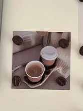 コーヒー豆のデザイン フリッジマグネット【インスタ映え・笑顔カード・撮影小道具用・壁面装飾】