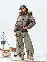 特氟ロン白鹅绒ウエスト絞りダウンジャケット【冬用・厚手・スリムフィット・ショート丈】